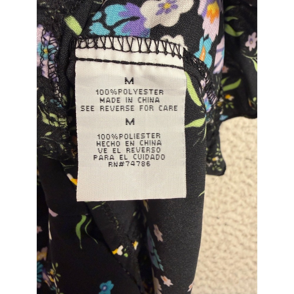 Patrons Of Peace Romper Womens M Black Floral Ruffle Whimsygoth Festival - Picture 4 of 9